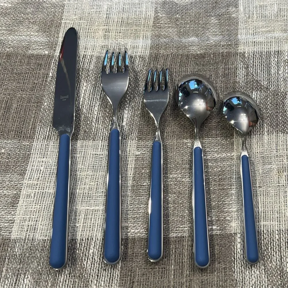 Mepra Italy Fantasia Blue 5-Piece 18/10 Stainless Steel Flatware NWOB